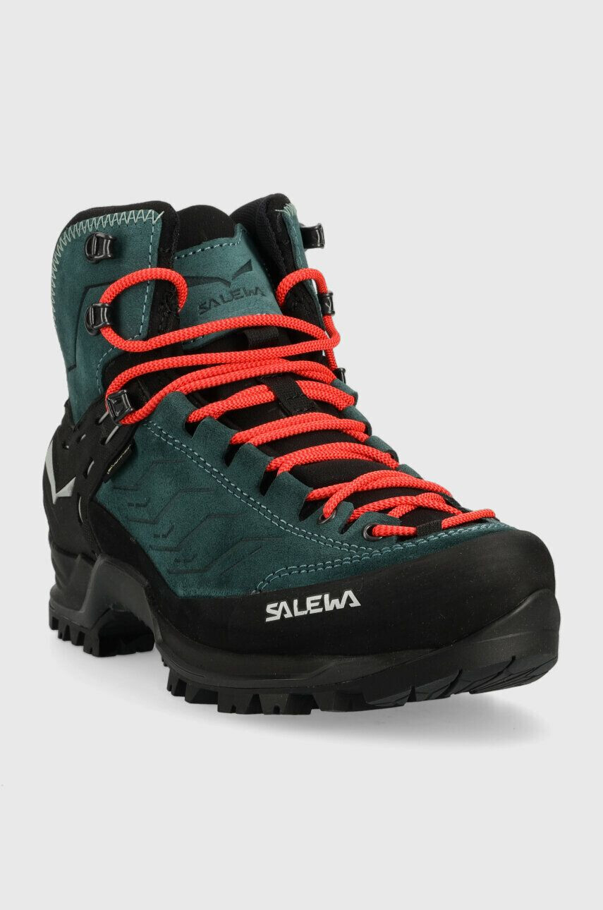 Salewa Čevlji Mountain Trainer Mid GTX ženski zelena barva - Pepit.si