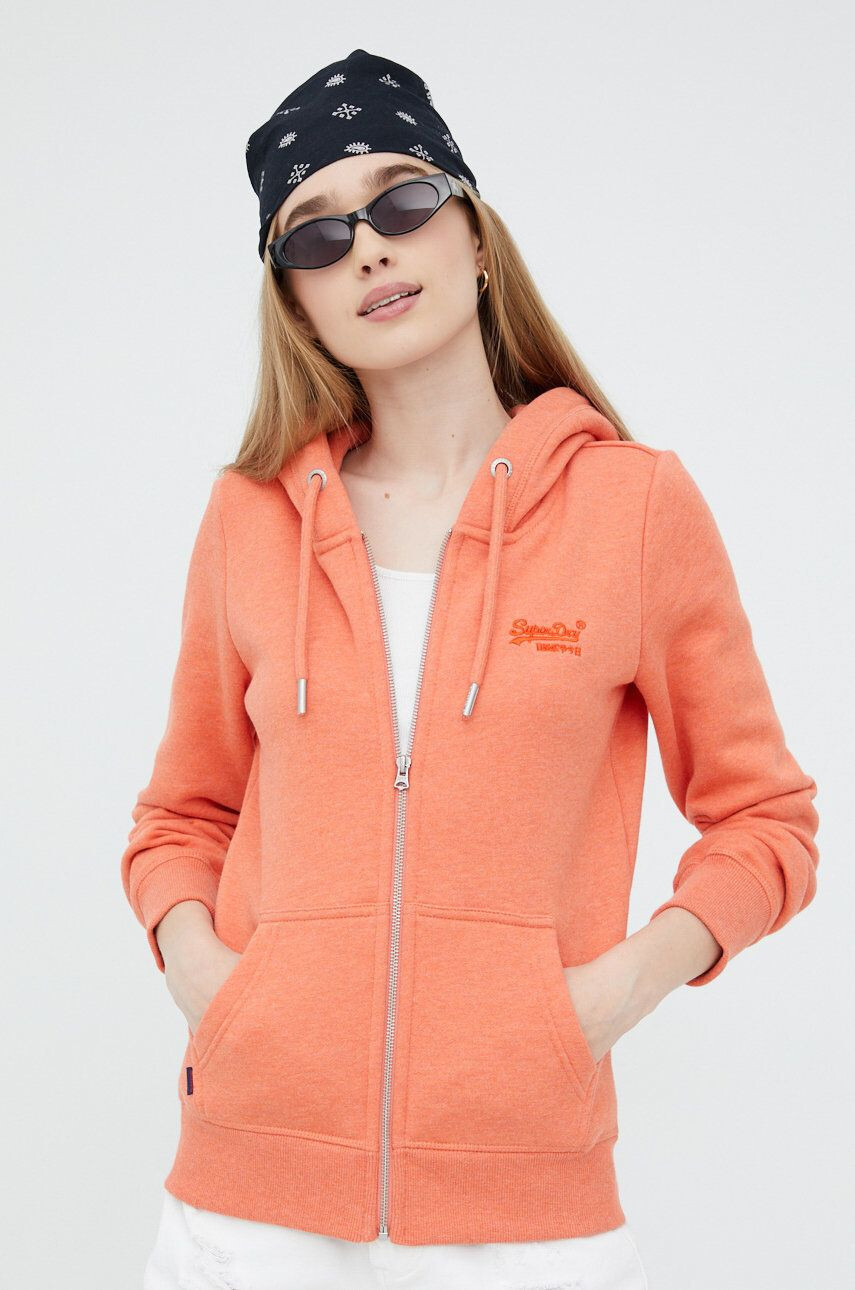 Superdry Bluza ženska oranžna barva - Pepit.si