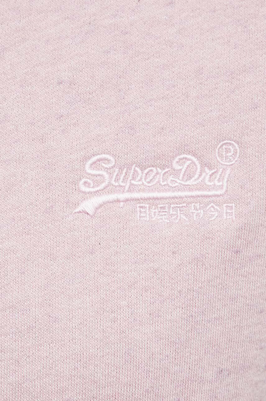 Superdry Bluza ženska roza barva s kapuco - Pepit.si