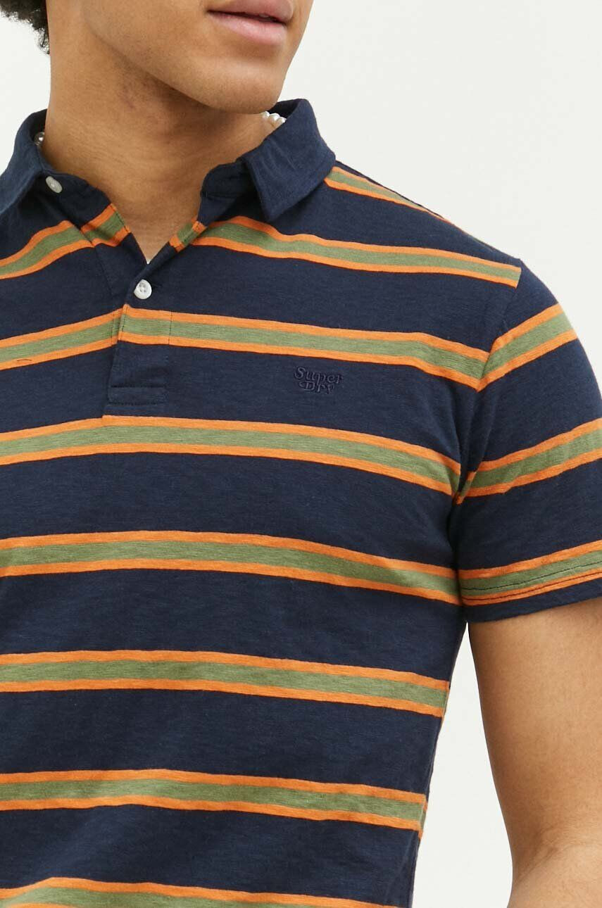 Superdry Bombažen polo mornarsko modra barva - Pepit.si