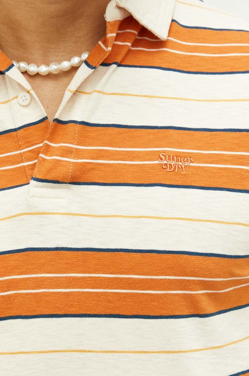 Superdry Bombažen polo oranžna barva - Pepit.si