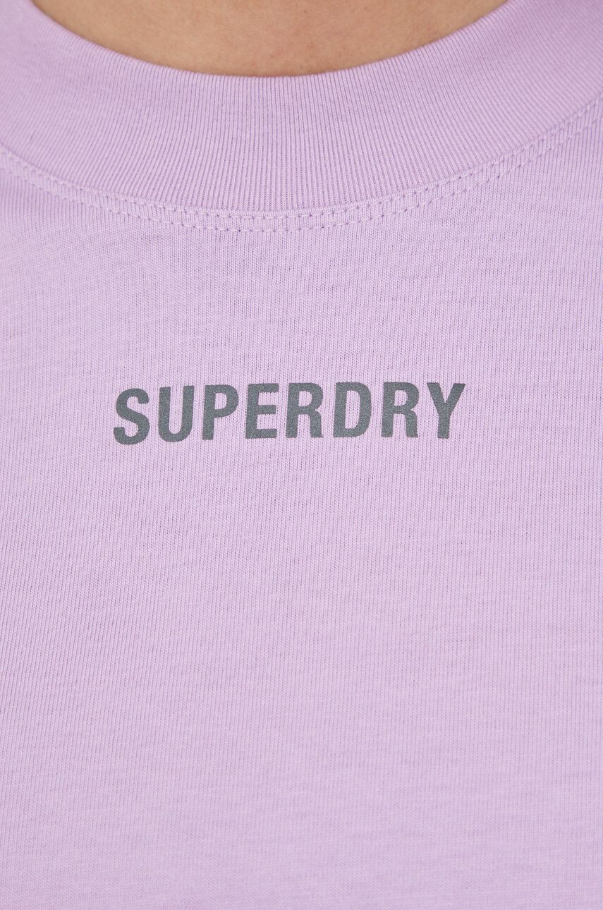 Superdry Bombažen t-shirt vijolična barva - Pepit.si