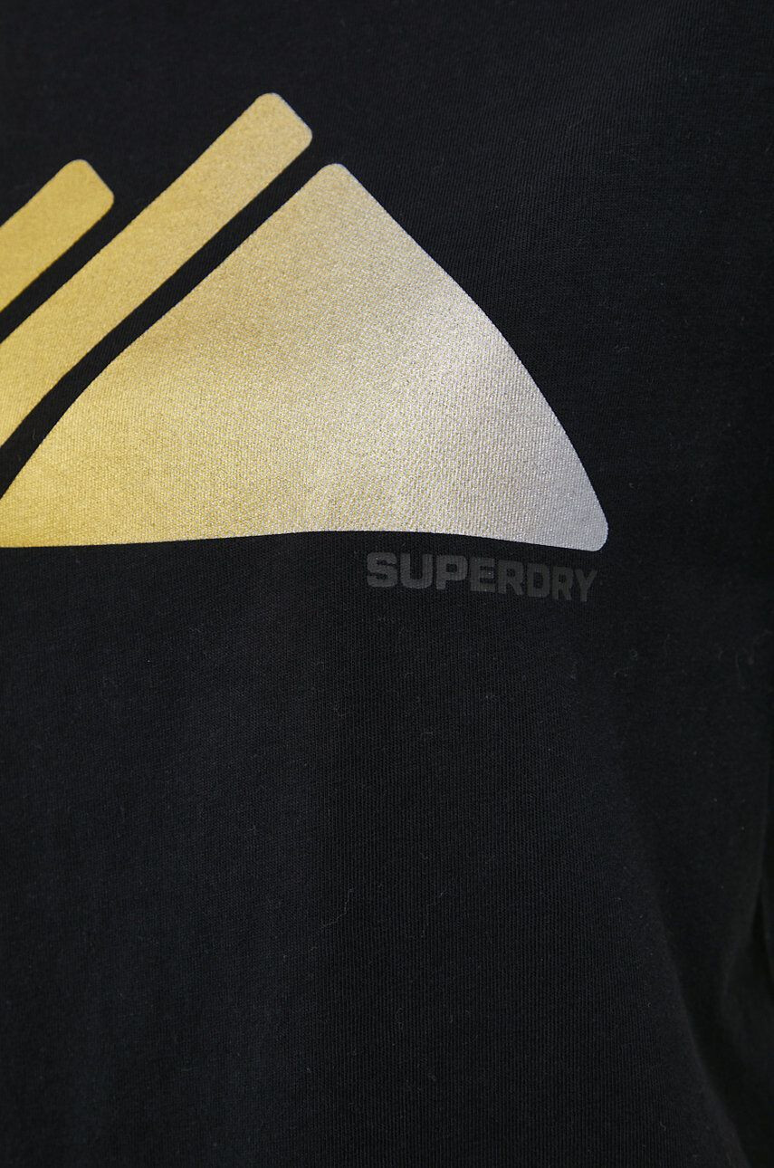 Superdry Bombažen t-shirt črna barva - Pepit.si