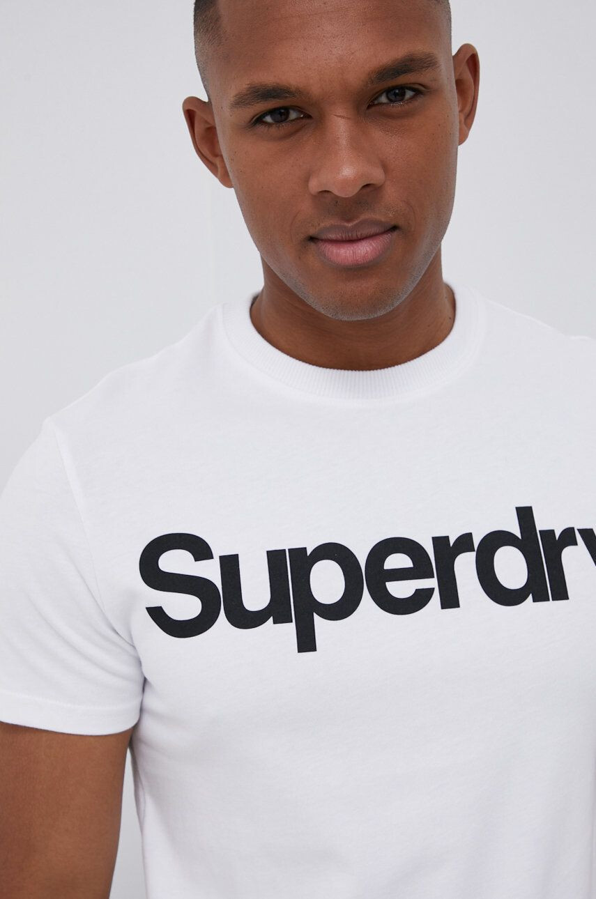 Superdry Bombažen t-shirt bela barva - Pepit.si