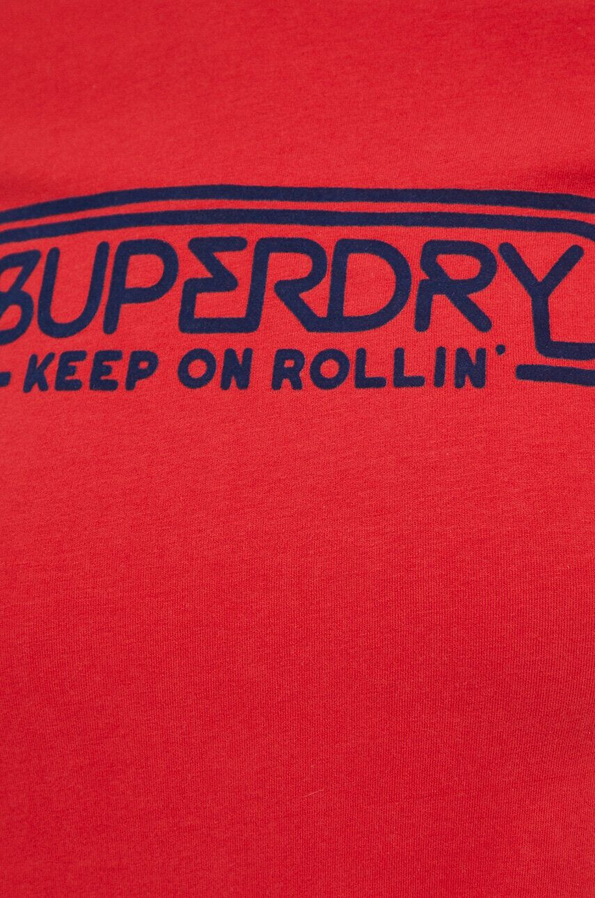 Superdry Bombažna kratka majica rdeča barva - Pepit.si