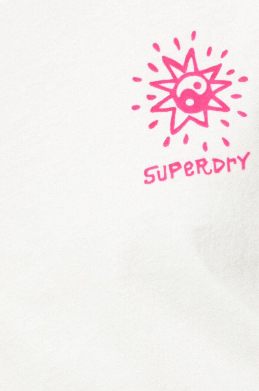 Superdry Bombažna kratka majica bež barva - Pepit.si