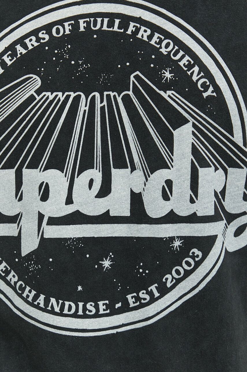 Superdry Bombažna kratka majica črna barva - Pepit.si