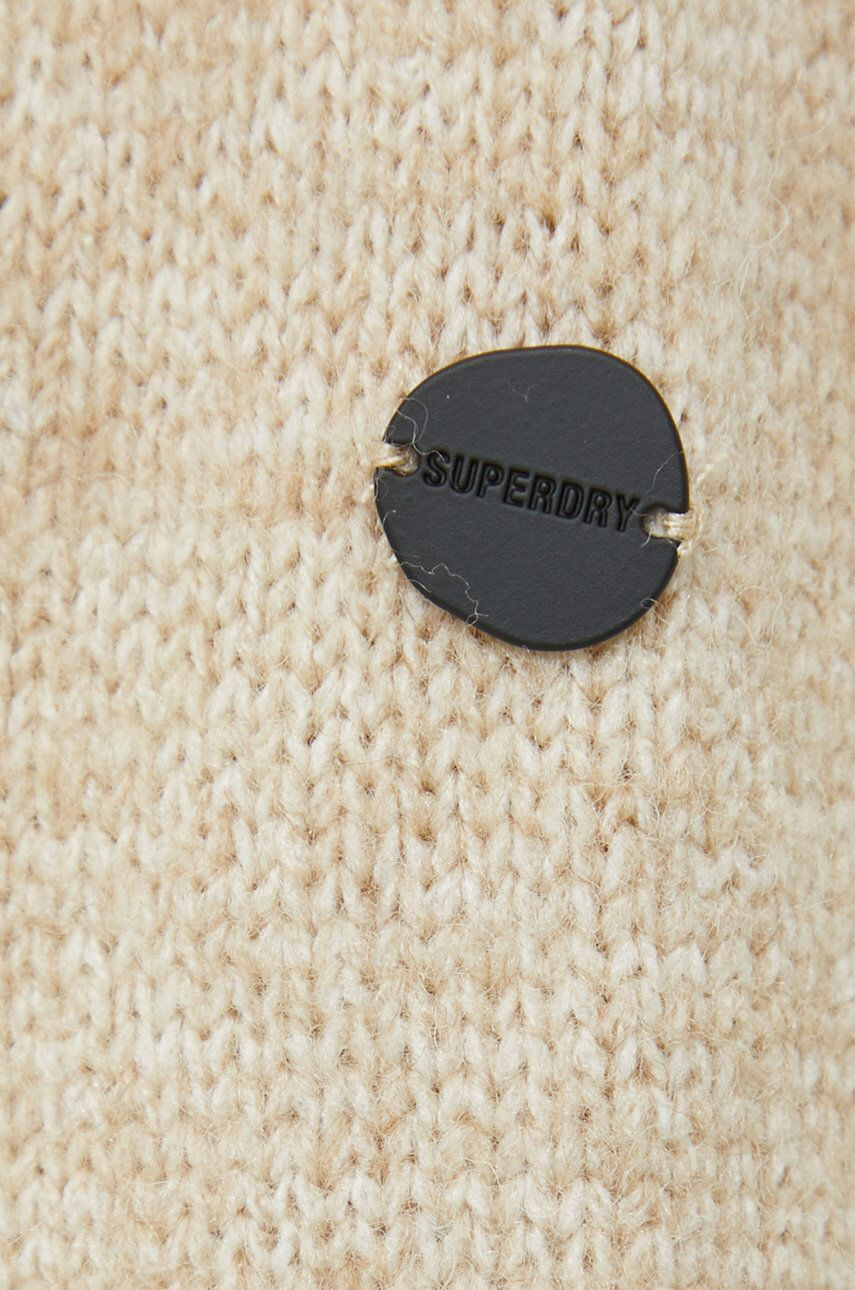 Superdry Obleka s primesjo volne bež barva - Pepit.si