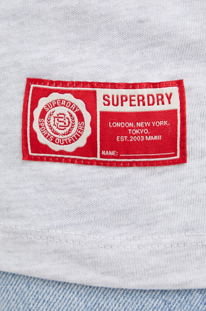 Superdry T-shirt ženski siva barva - Pepit.si