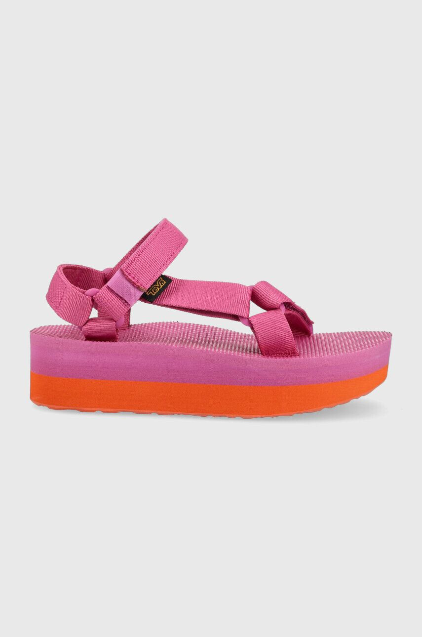 Teva Sandali Flatform Universal ženski roza barva 1008844 - Pepit.si