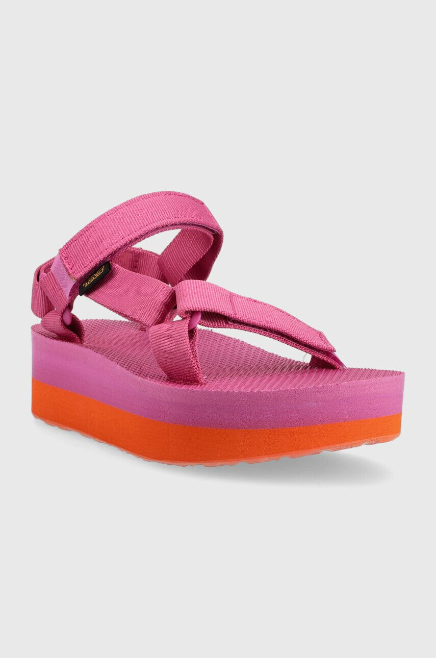 Teva Sandali Flatform Universal ženski roza barva 1008844 - Pepit.si