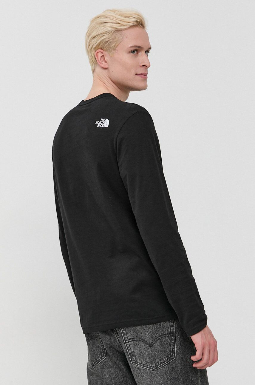 The North Face Bombažen longsleeve črna barva - Pepit.si