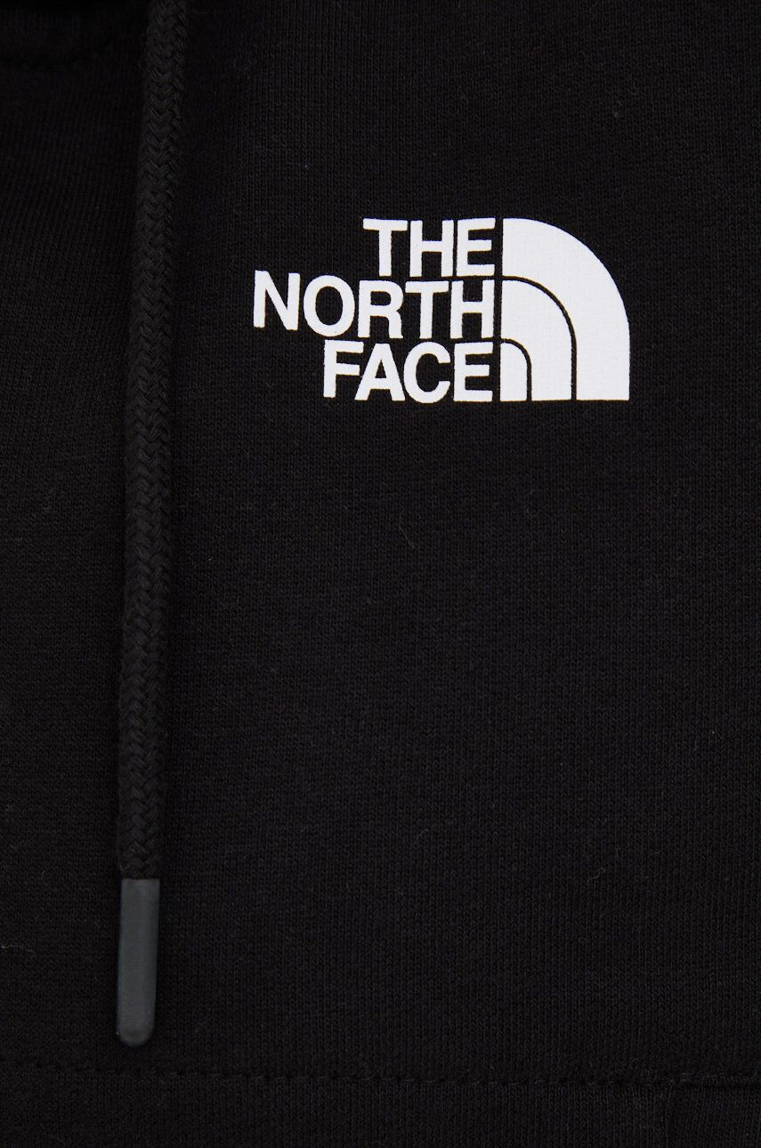 The North Face Bombažen pulover ženska črna barva s kapuco - Pepit.si