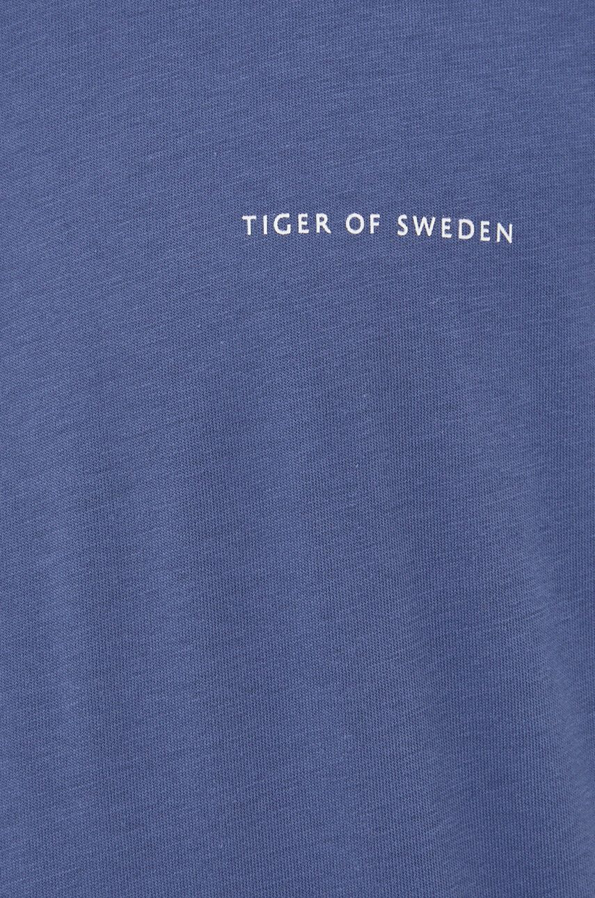 Tiger of Sweden Bombažen t-shirt modra barva - Pepit.si