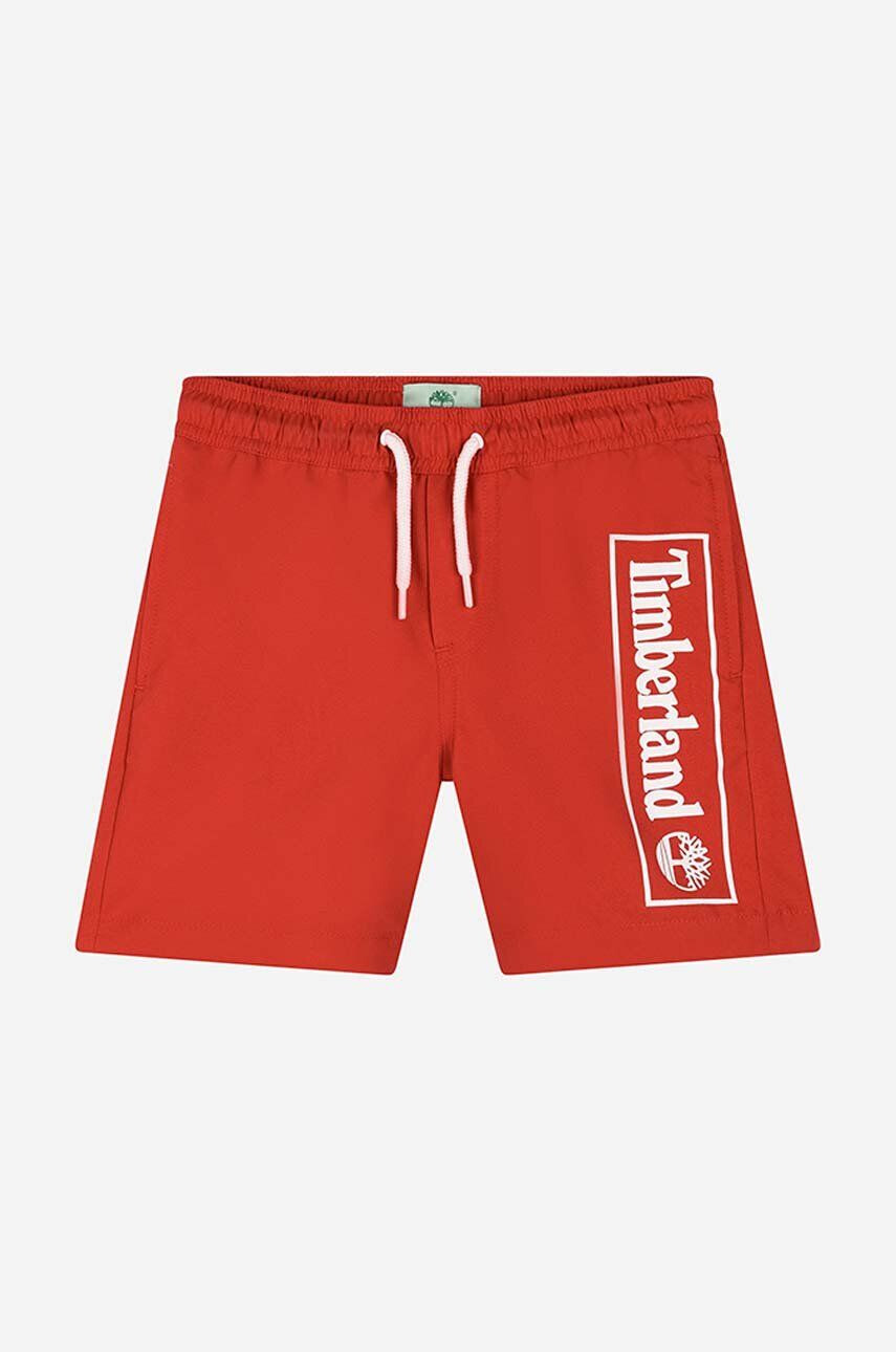 Timberland Otroške kopalne kratke hlače Swim Shorts rdeča barva - Pepit.si