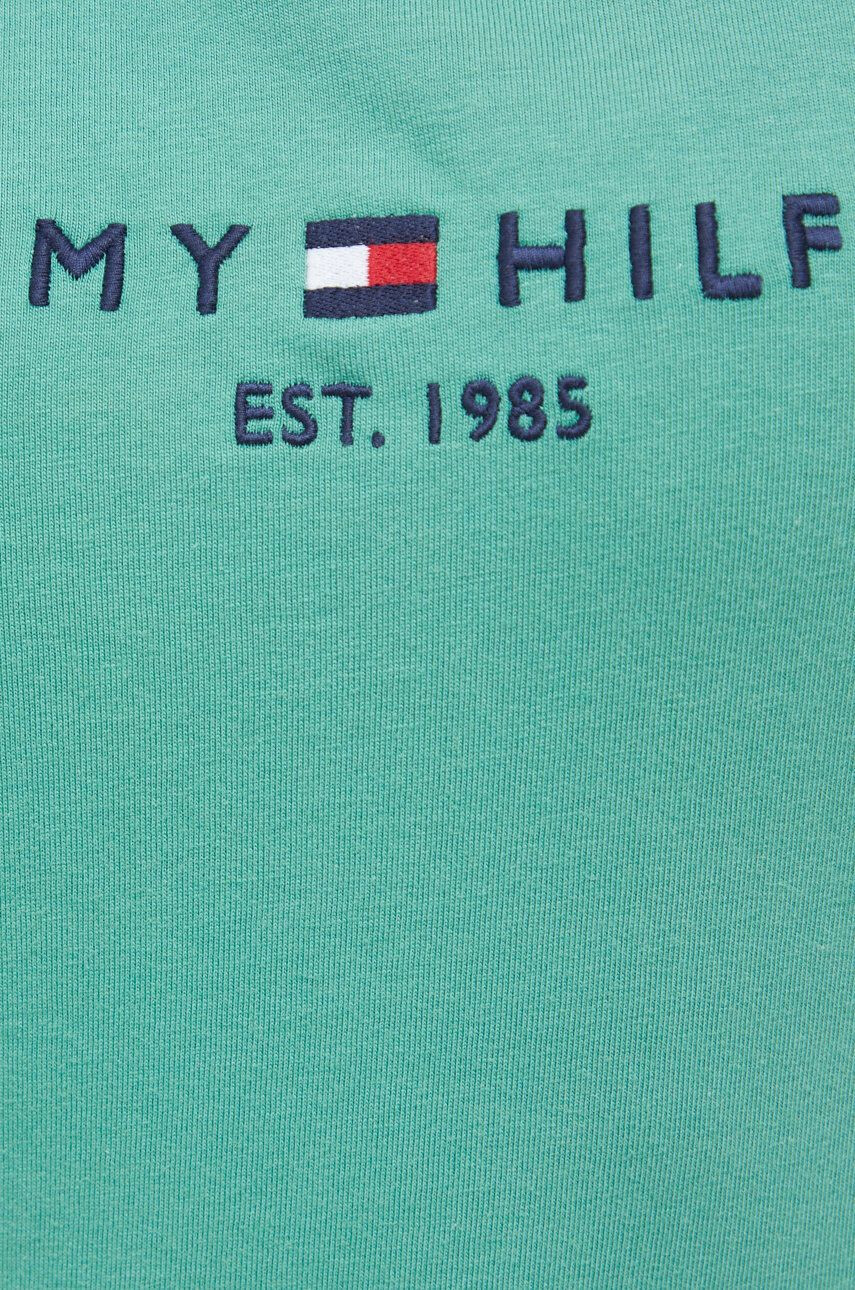 Tommy Hilfiger Bombažen t-shirt zelena barva - Pepit.si