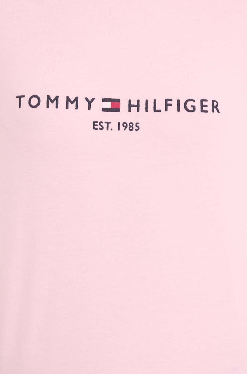 Tommy Hilfiger Bombažna kratka majica roza barva - Pepit.si