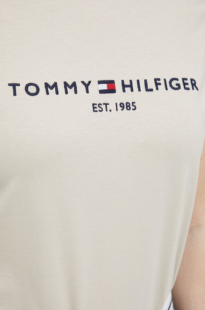 Tommy Hilfiger Bombažna kratka majica bež barva - Pepit.si