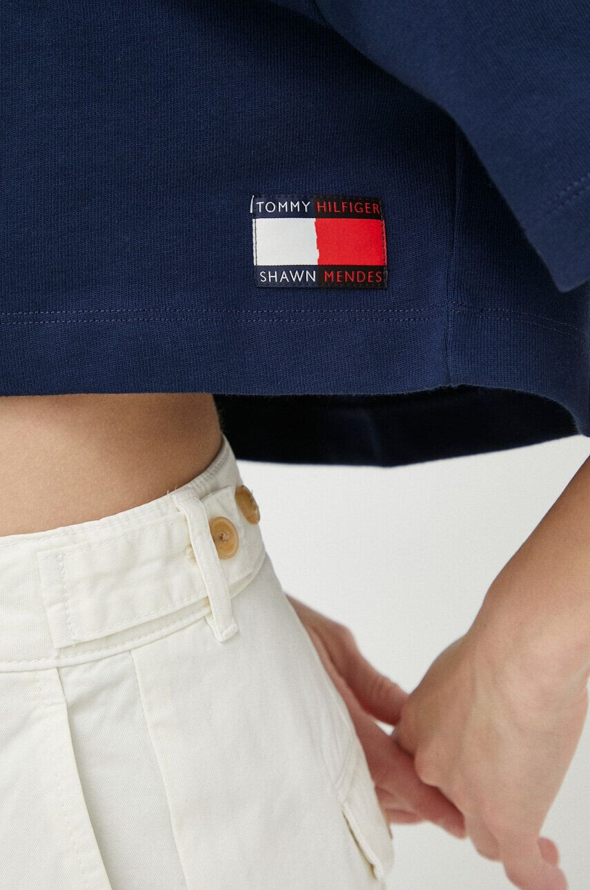 Tommy Hilfiger Bombažna kratka majica mornarsko modra barva - Pepit.si