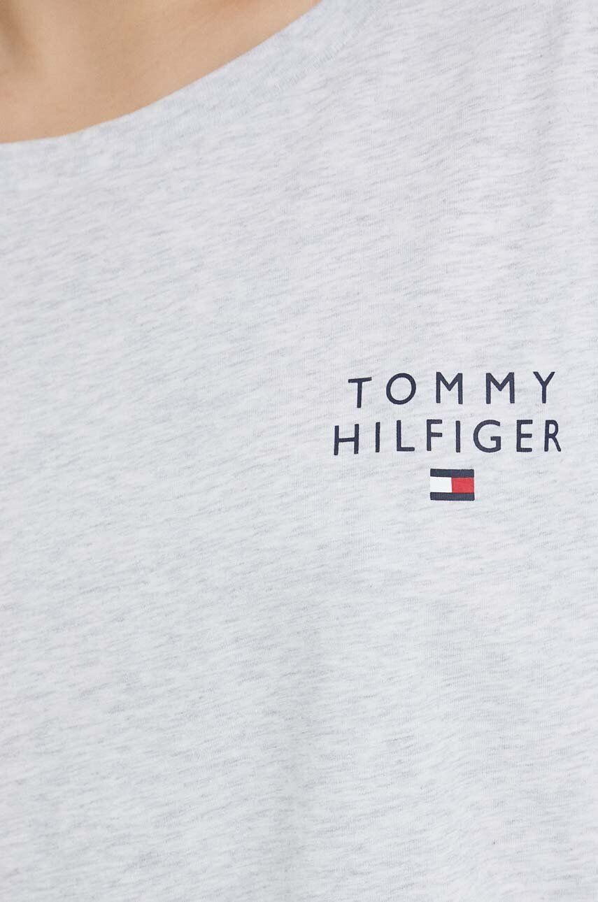 Tommy Hilfiger Bombažna majica z dolgimi rokavi siva barva - Pepit.si