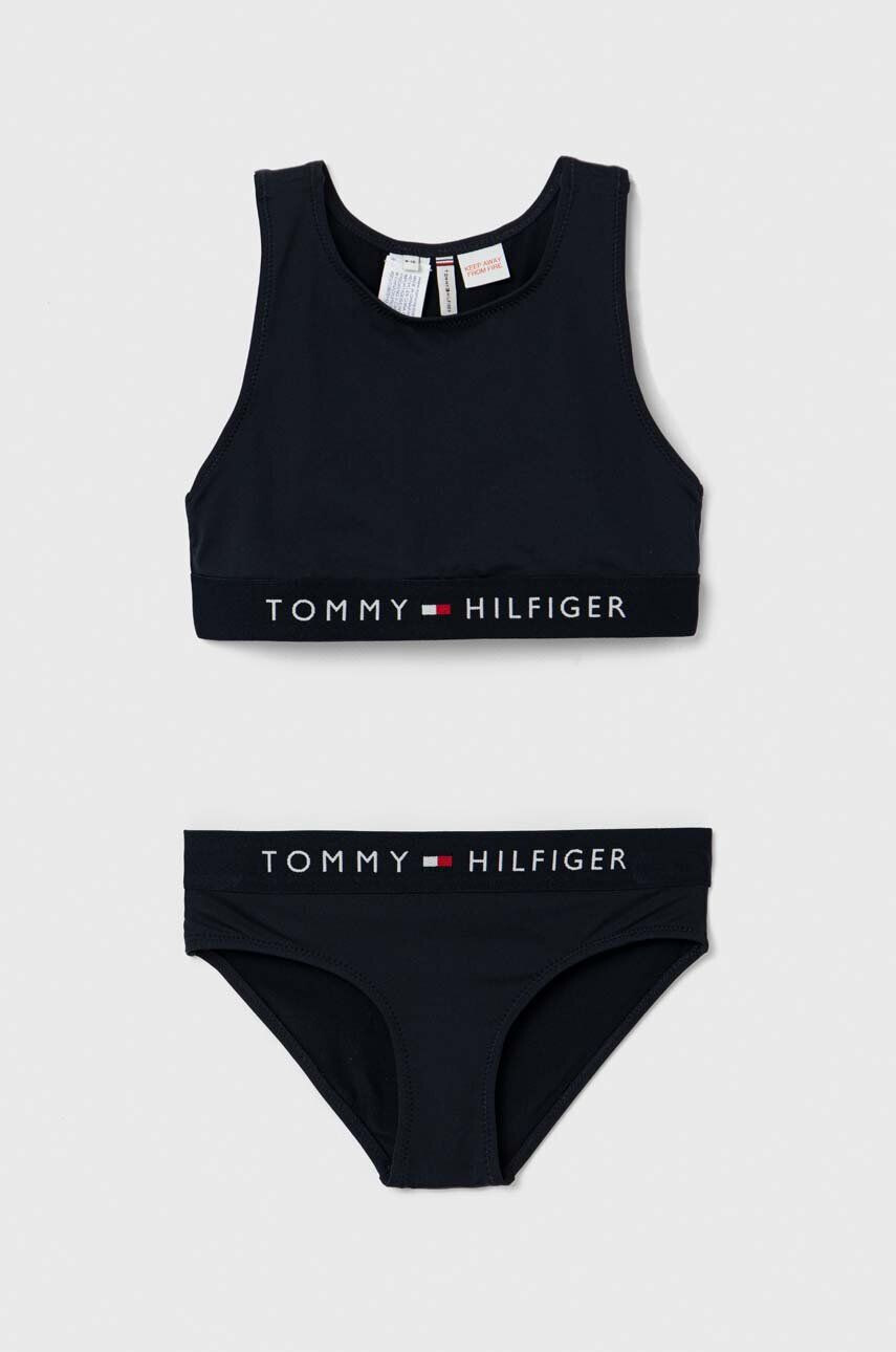 Tommy Hilfiger Dvodelne otroške kopalke oranžna barva - Pepit.si