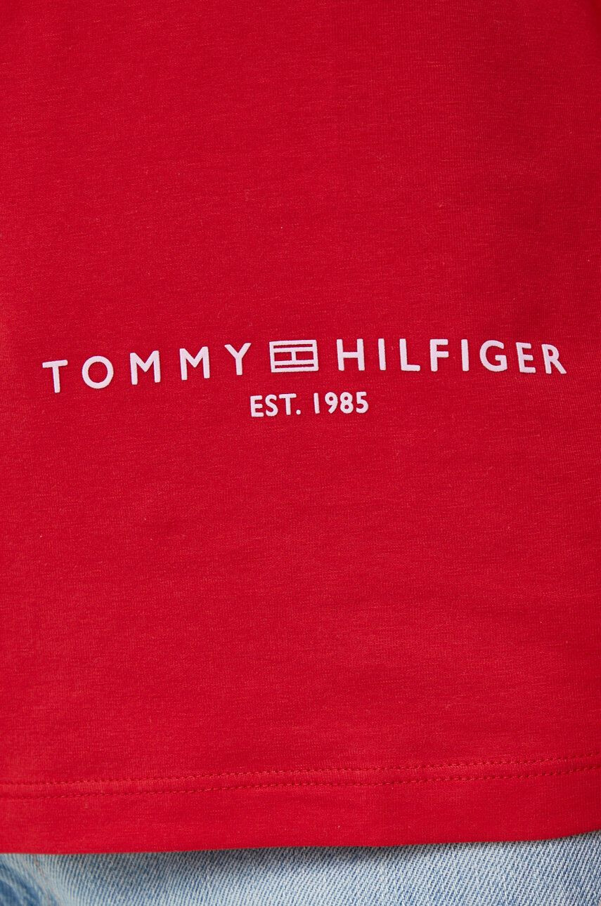 Tommy Hilfiger Kratka majica ženski rdeča barva - Pepit.si