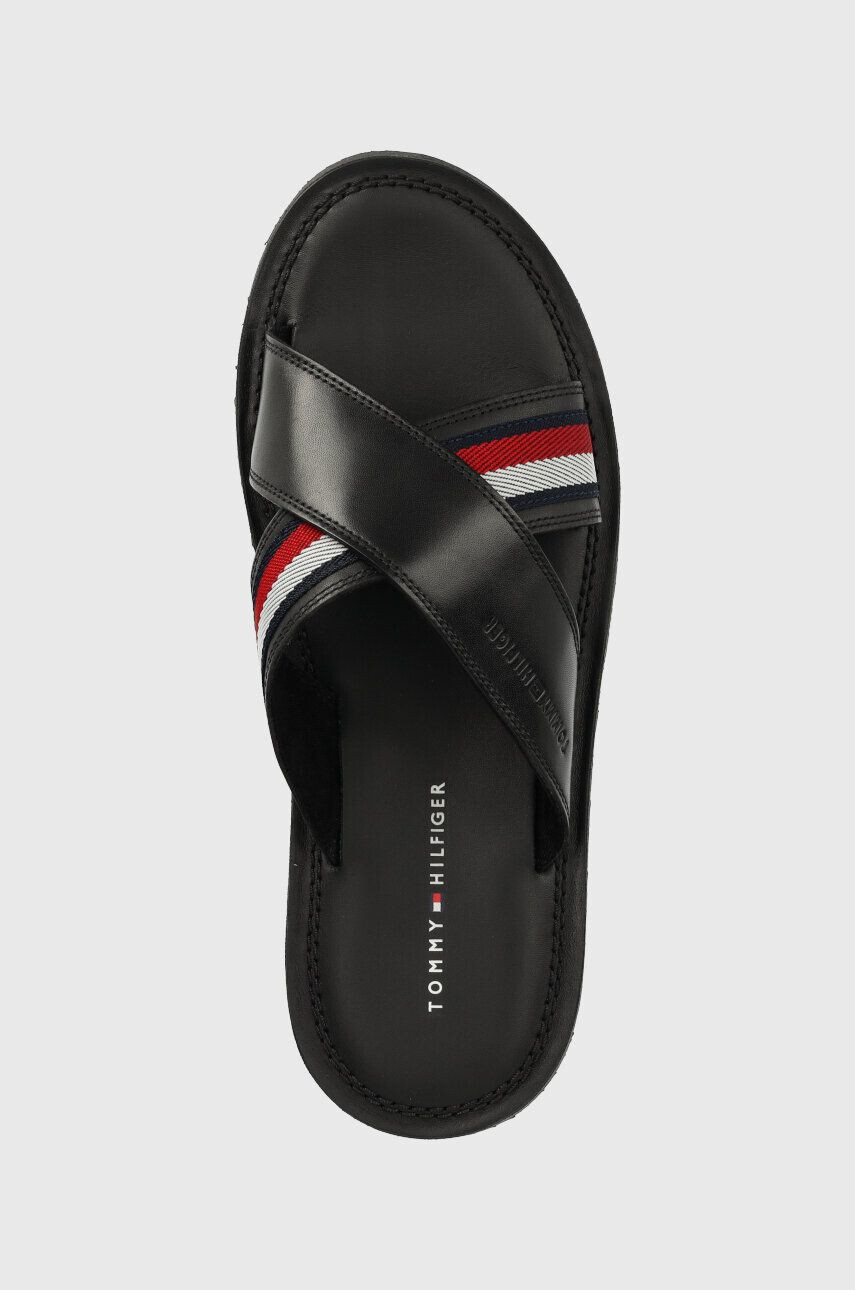 Tommy Hilfiger Natikači HILFIGER CRISS CROSS SANDAL moški črna barva FM0FM04457 - Pepit.si