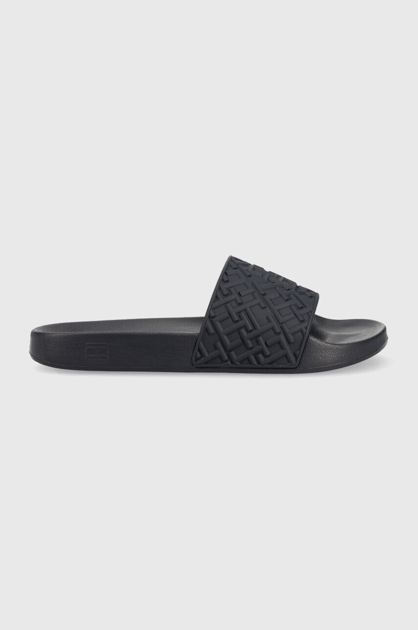 Tommy Hilfiger Natikači RUBBER TH MONOGRAM POOL SLIDE moški mornarsko modra barva FM0FM04464 - Pepit.si