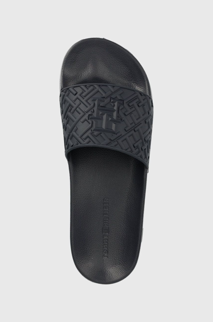 Tommy Hilfiger Natikači RUBBER TH MONOGRAM POOL SLIDE moški mornarsko modra barva FM0FM04464 - Pepit.si