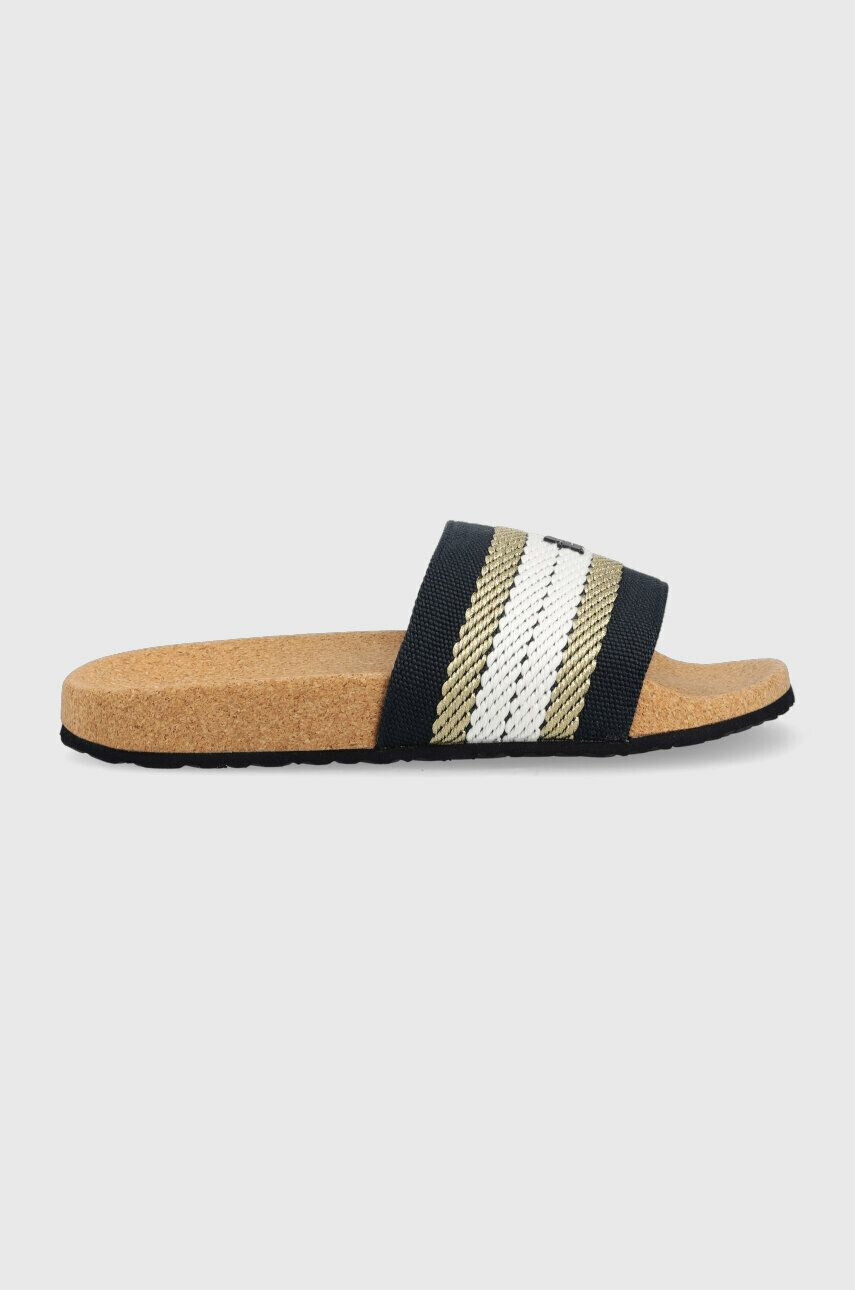 Tommy Hilfiger Natikači TOMMY FRESH WEBBING SLIDE ženski mornarsko modra barva FW0FW06983 - Pepit.si