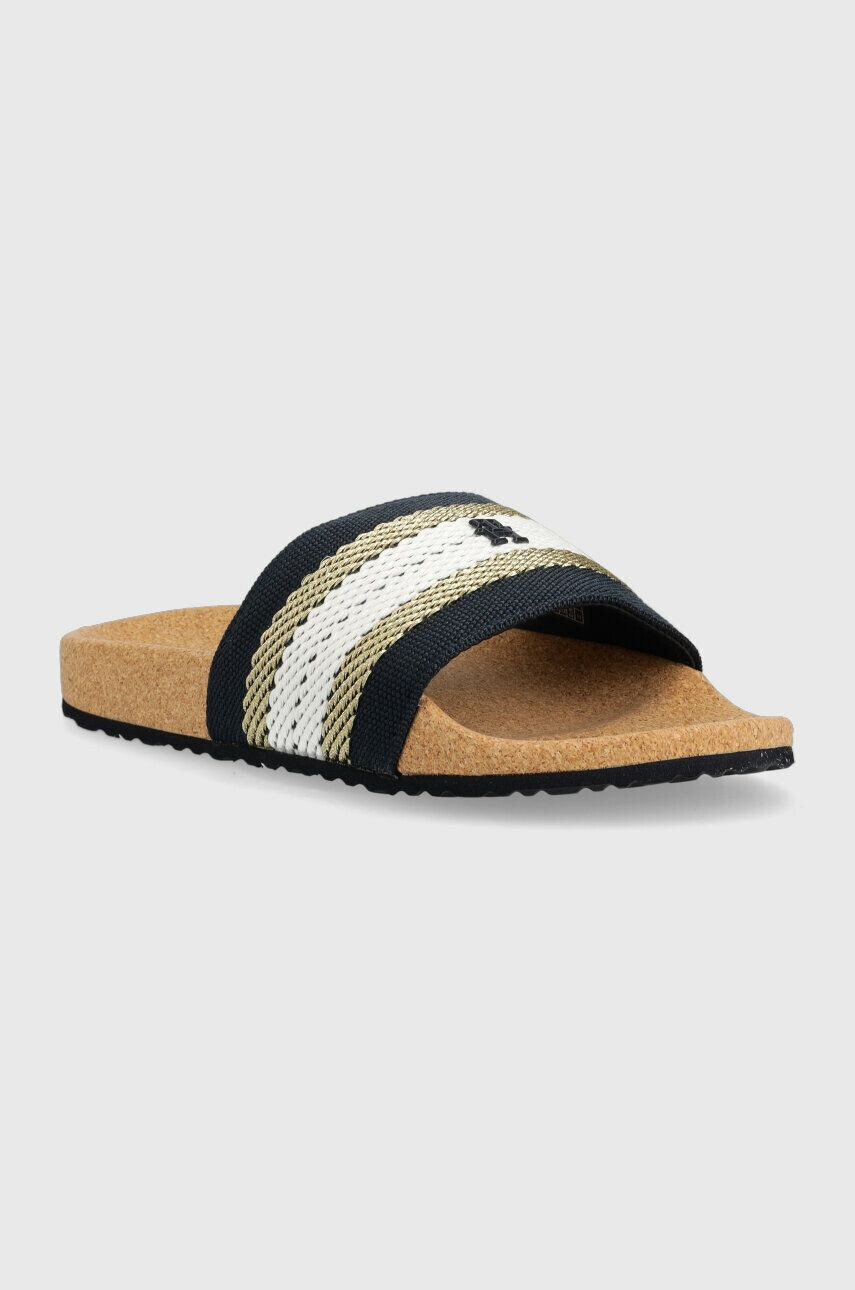 Tommy Hilfiger Natikači TOMMY FRESH WEBBING SLIDE ženski mornarsko modra barva FW0FW06983 - Pepit.si