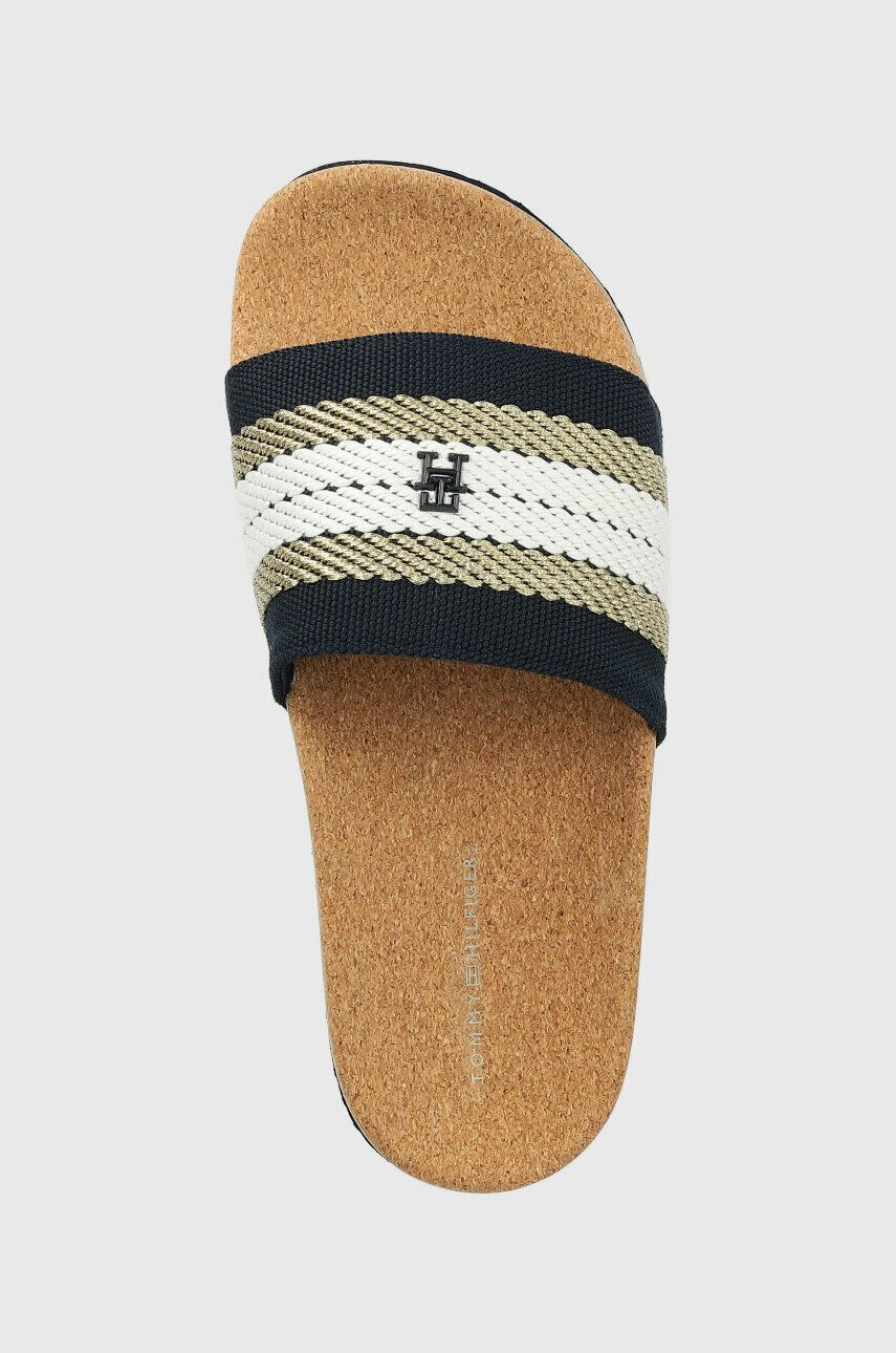 Tommy Hilfiger Natikači TOMMY FRESH WEBBING SLIDE ženski mornarsko modra barva FW0FW06983 - Pepit.si