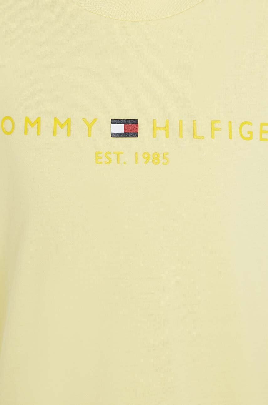 Tommy Hilfiger Otroška bombažna kratka majica turkizna barva - Pepit.si