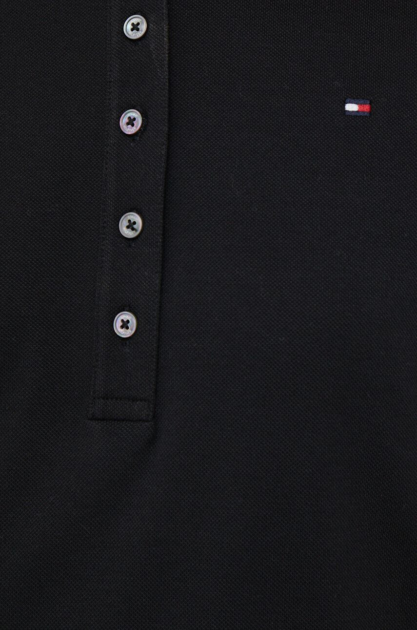 Tommy Hilfiger Polo ženski črna barva - Pepit.si