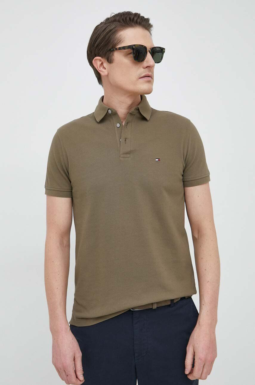 Tommy Hilfiger Polo ženski zelena barva - Pepit.si