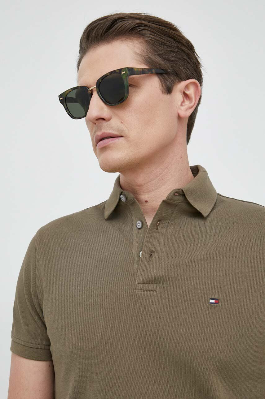 Tommy Hilfiger Polo ženski zelena barva - Pepit.si