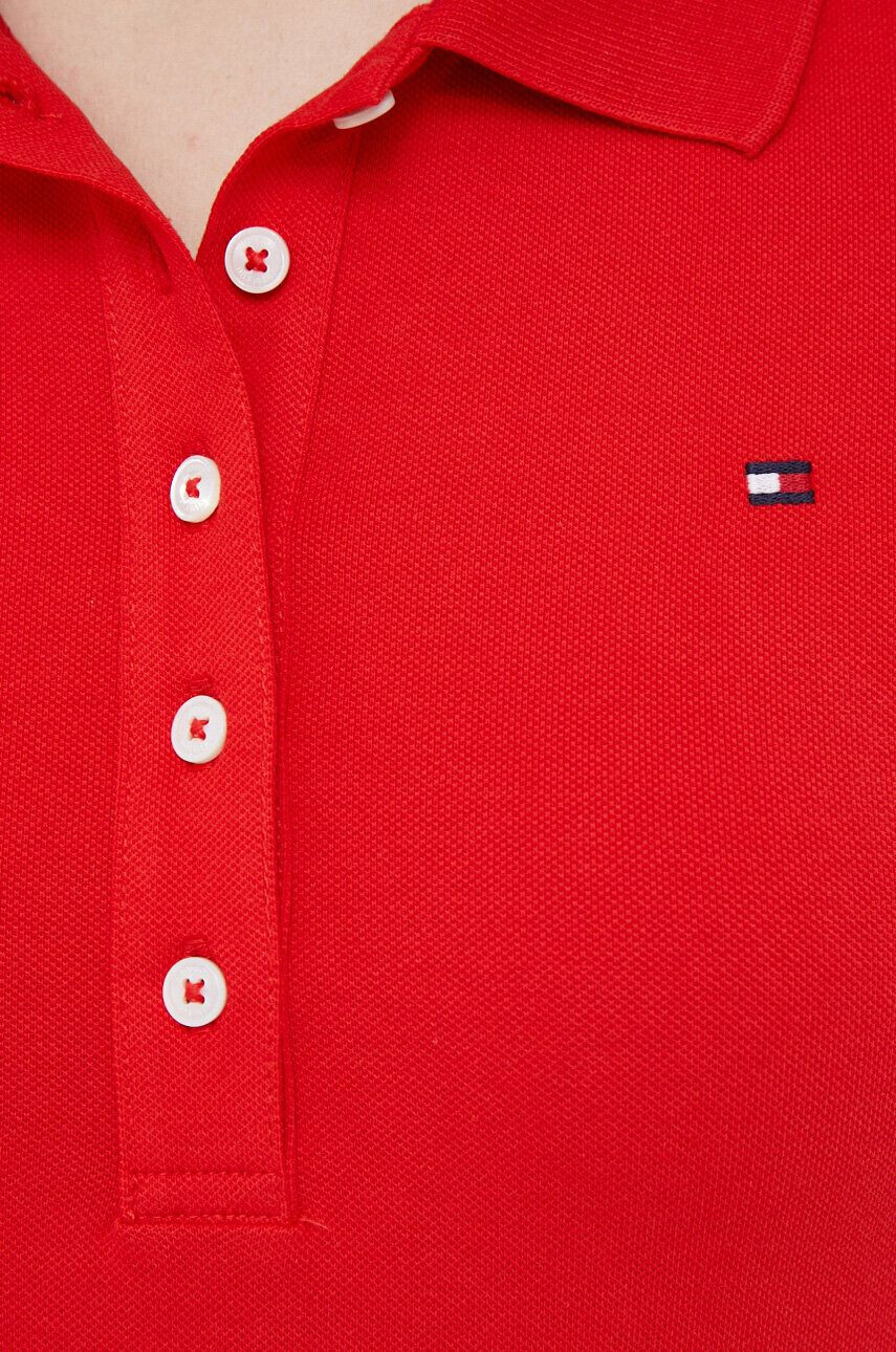 Tommy Hilfiger Polo ženski rdeča barva - Pepit.si