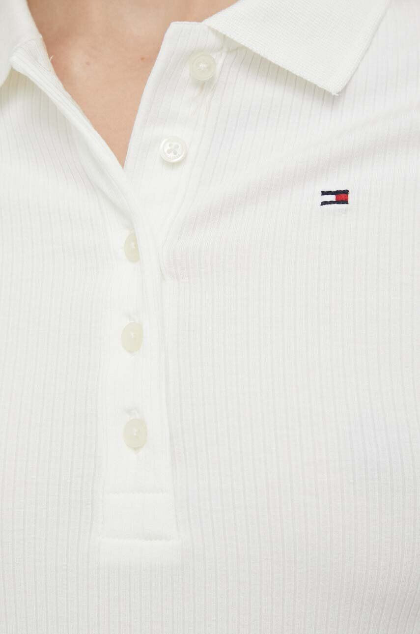 Tommy Hilfiger Polo ženski bež barva - Pepit.si