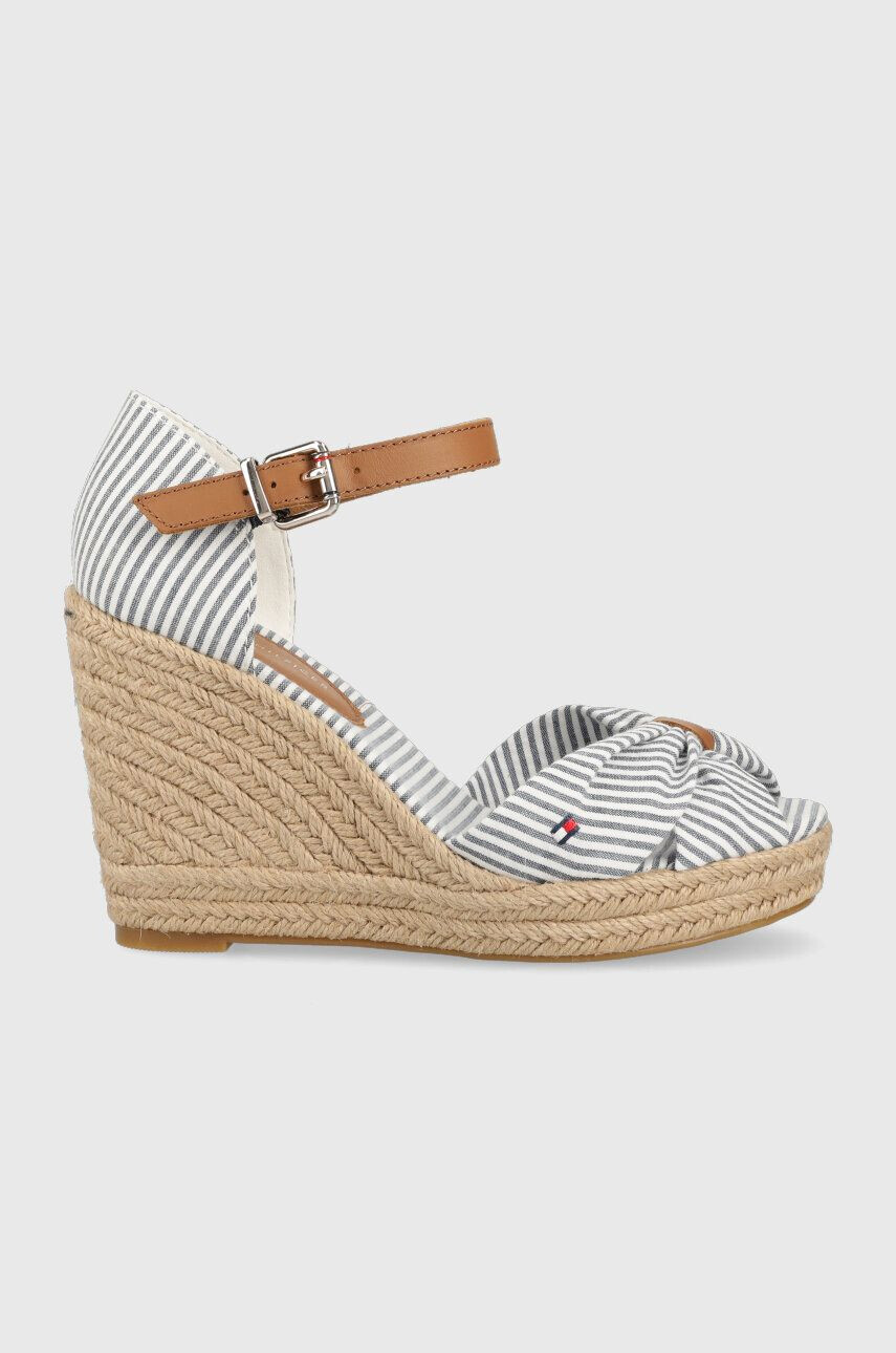 Tommy Hilfiger Sandali BASIC SEERSUCKER HIGH WEDGE ženski FW0FW07160 - Pepit.si