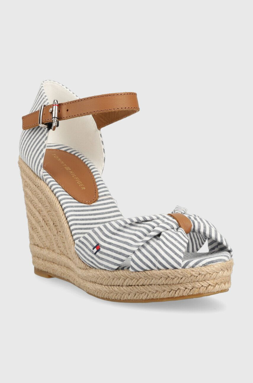 Tommy Hilfiger Sandali BASIC SEERSUCKER HIGH WEDGE ženski FW0FW07160 - Pepit.si