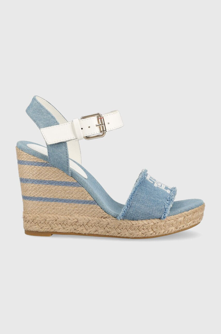 Tommy Hilfiger Sandali DENIM WEDGE SANDAL ženski FW0FW07079 - Pepit.si