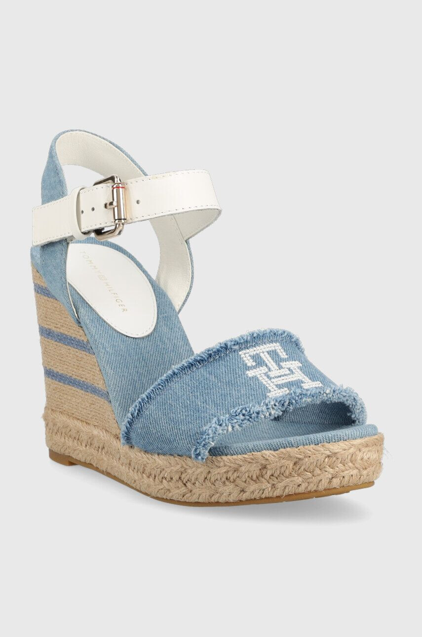 Tommy Hilfiger Sandali DENIM WEDGE SANDAL ženski FW0FW07079 - Pepit.si