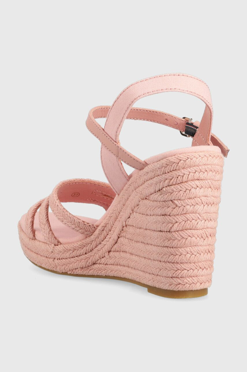 Tommy Hilfiger Sandali ESSENTIAL WEDGE SANDAL ženski roza barva FW0FW07159 - Pepit.si