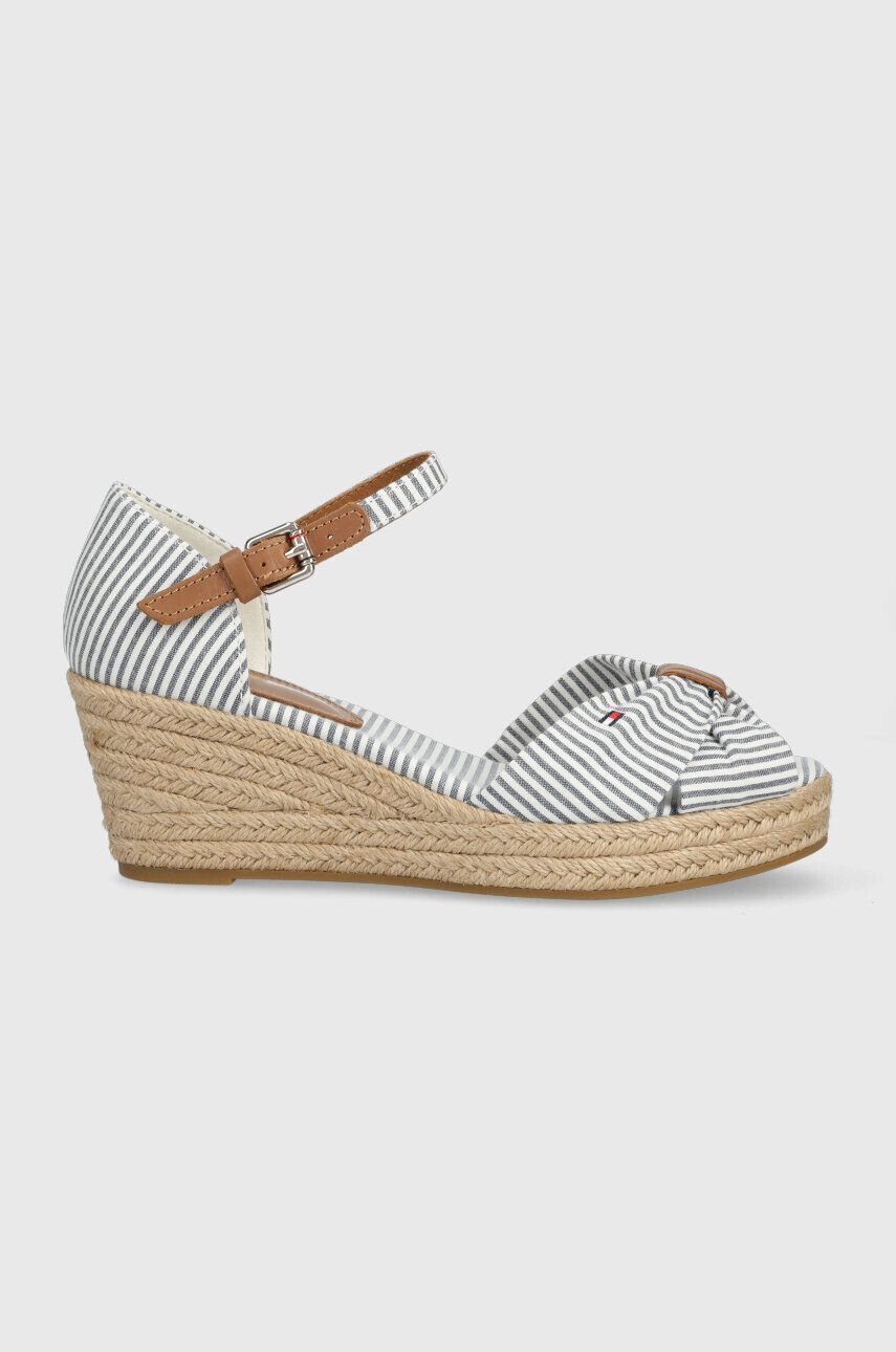 Tommy Hilfiger Sandali HIGH WEDGE SEERSUCKER ženski FW0FW07158 - Pepit.si