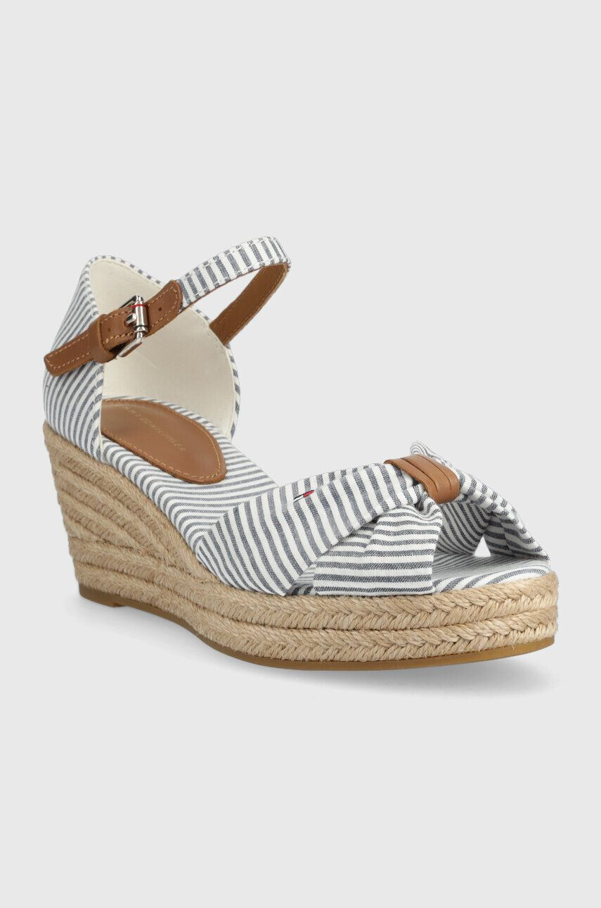 Tommy Hilfiger Sandali HIGH WEDGE SEERSUCKER ženski FW0FW07158 - Pepit.si