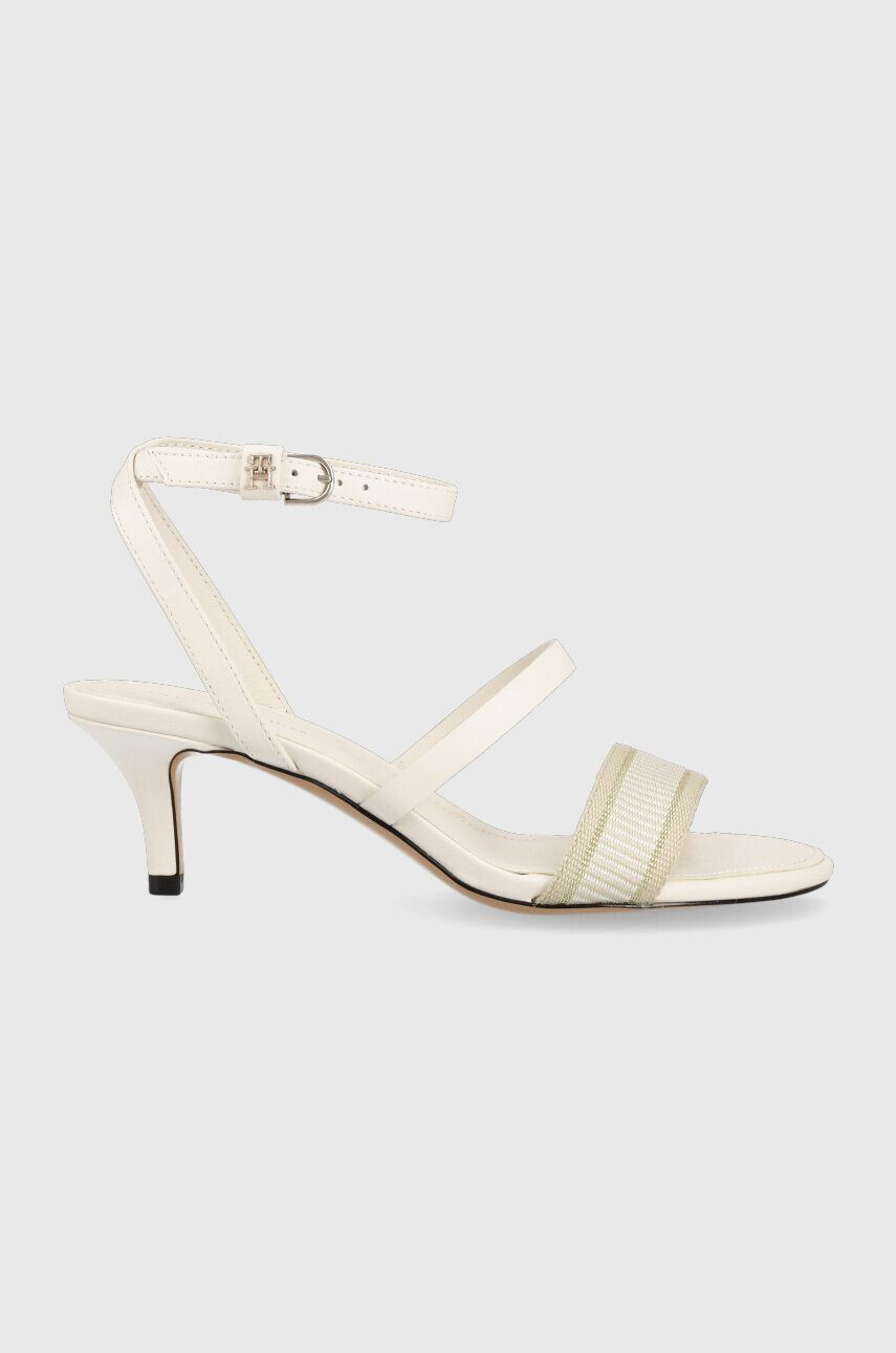 Tommy Hilfiger Sandali WEBBING MID HEEL bela barva FW0FW07276 - Pepit.si