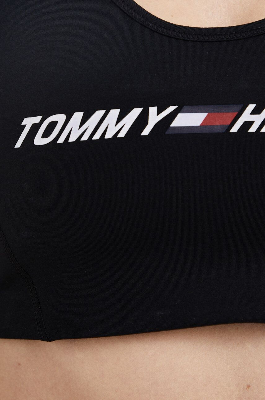 Tommy Hilfiger Športni modrček črna barva - Pepit.si