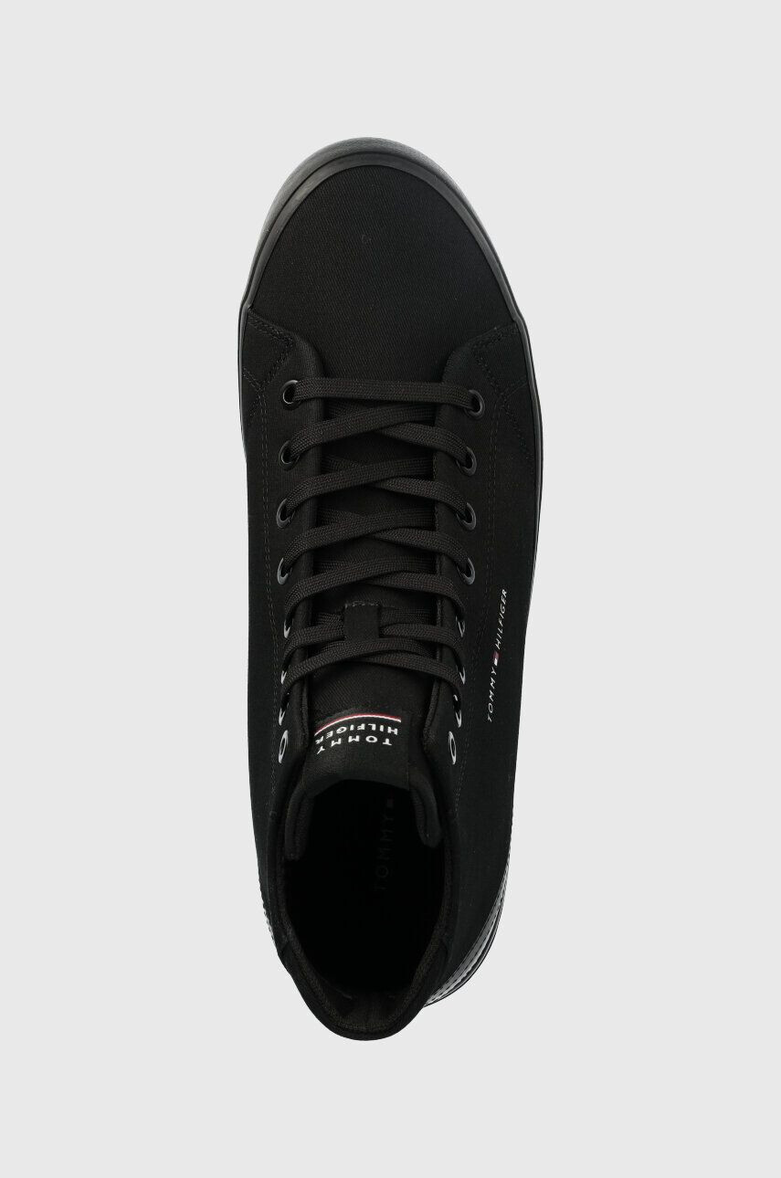 Tommy Hilfiger Superge TH HI VULC CORE CANVAS moške črna barva - Pepit.si