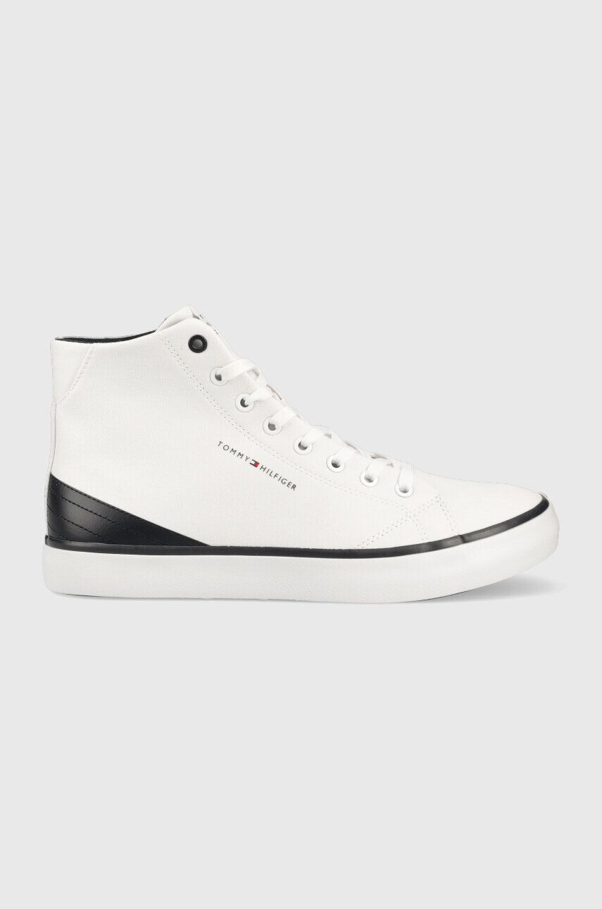 Tommy Hilfiger Superge TH HI VULC CORE CANVAS moške bela barva - Pepit.si