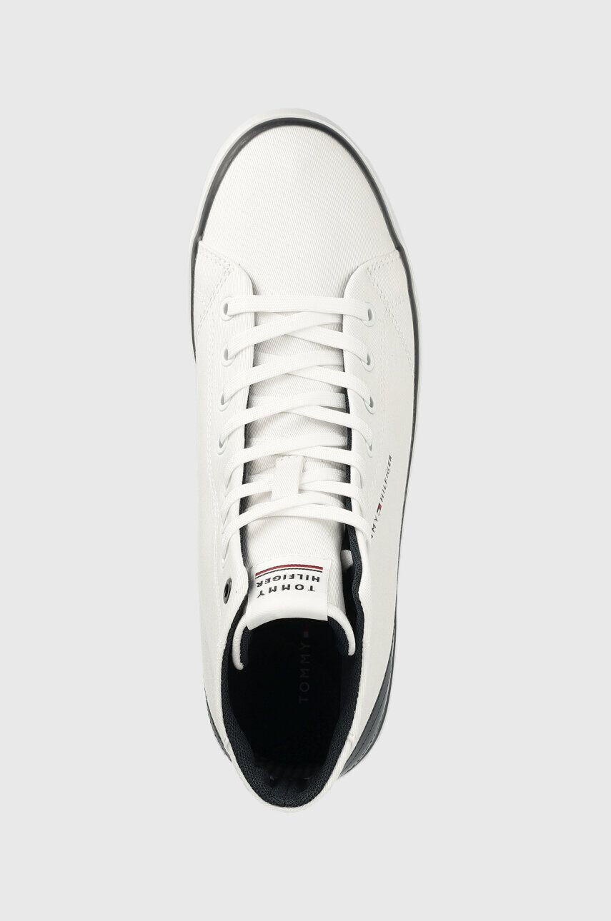 Tommy Hilfiger Superge TH HI VULC CORE CANVAS moške bela barva - Pepit.si